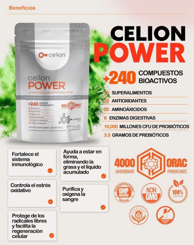 Celion Power Ultimate Cellular Nutritional Blend 240 Bioactive Ingredients 360g - Advanced Formula for Optimal Health with Antioxidants &amp; Probiotics