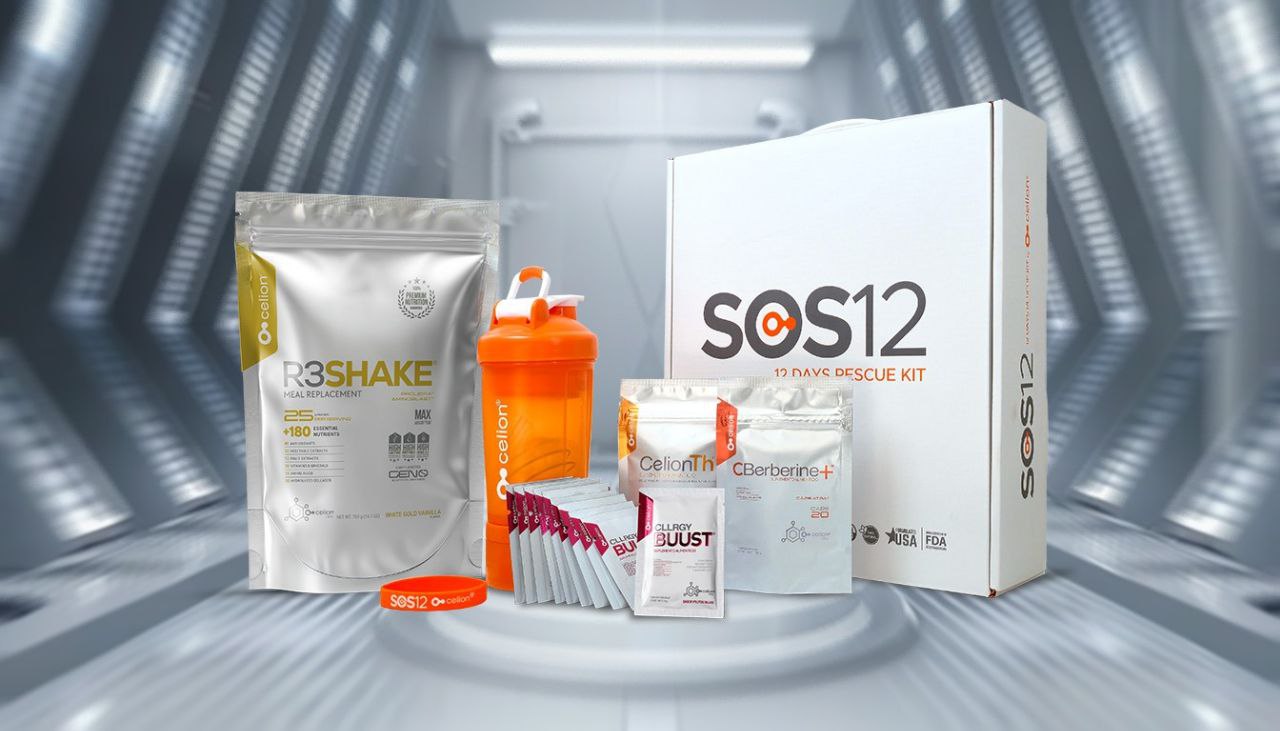SOS12 RECUE KIT with supreme innovation formulation in the market, Achieve your well-being in 12 days! It contains the precise combination of cellular technology for a full reset